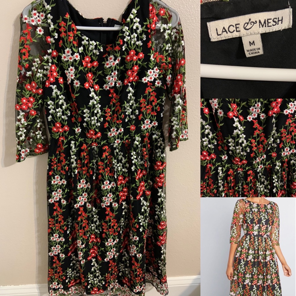 ModCloth Duly Dreamy Embroidered A-Line Dress